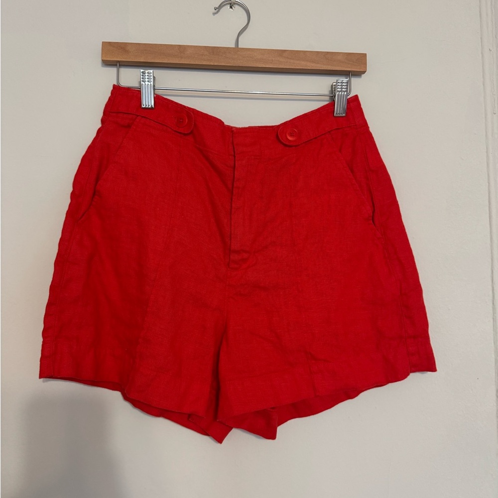 Madewell Red High Waist Shorts Vibrant and Relaxed